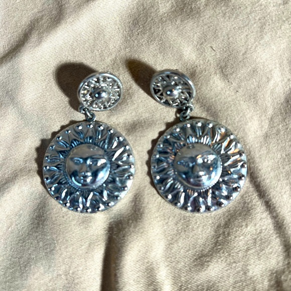 Silver plated sun earrings - Picture 1 of 3